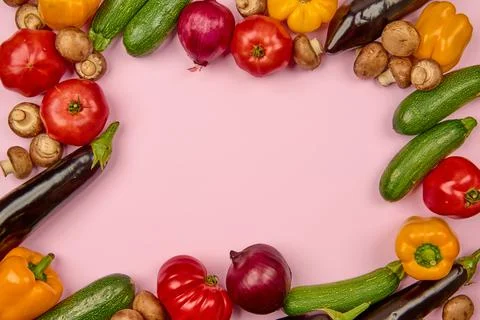 Vegetables on a light background with place to insert Stock Photos