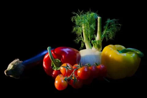Vegetables in light painting Stock Photos