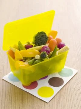 Vegetables in a lunch box Stock Photos