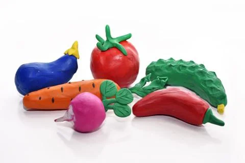 Vegetables made from plasticine. Stock Photos