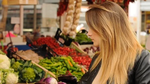 Vegetables market Stock Footage 87177046