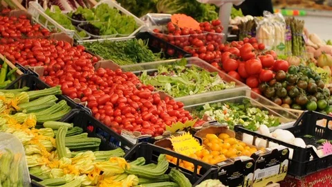 Vegetables market Stock Footage 87177097