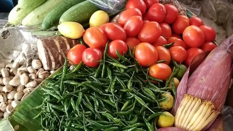 Vegetables in Market Stock Footage 127104774