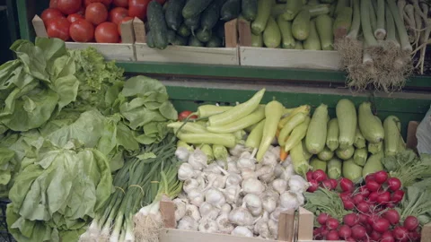 Vegetables, market Stock Footage 151911004