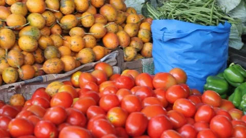 Vegetables in the market Stock Footage 162973836