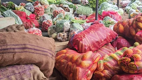 Vegetables market Video stock 317765466