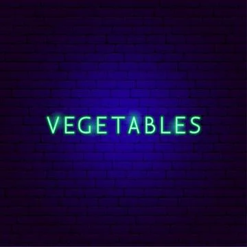 Vegetables Neon Text Illustrazione stock