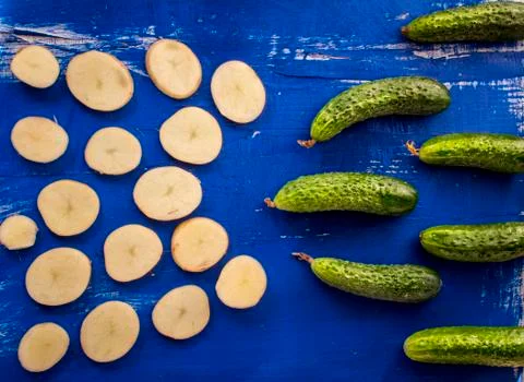 Vegetables on old wood surface Stock Photos