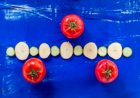 Vegetables on old wood surface Stock Photos