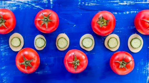 Vegetables on old wood surface Stock Photos