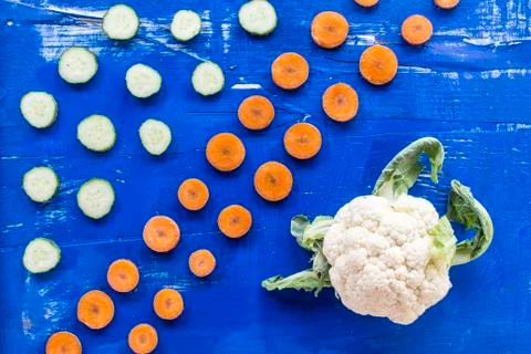 Vegetables on old wood surface Stock Photos