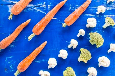 Vegetables on old wood surface Stock Photos