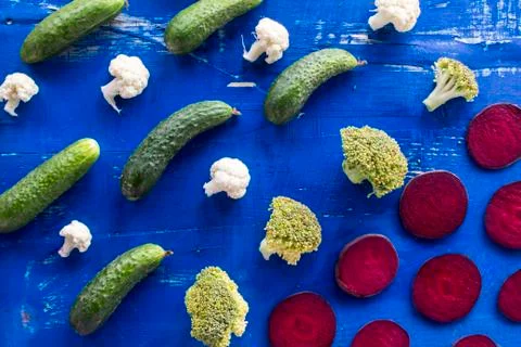 Vegetables on old wood surface Stock Photos