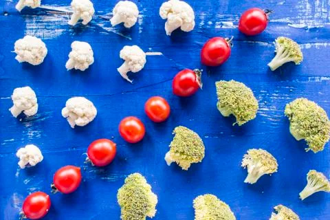 Vegetables on old wood surface Stock Photos