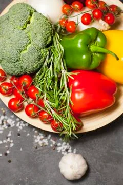 Vegetables on a pale Stock Photos