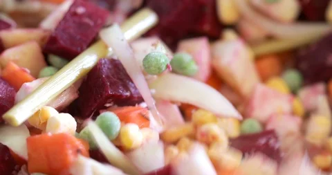 Vegetables pan fried, close up Stock Footage 106761873