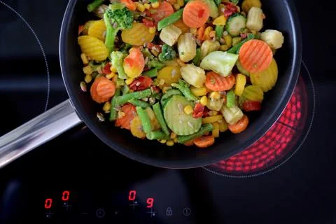 Vegetables in a pan. Stock Photos