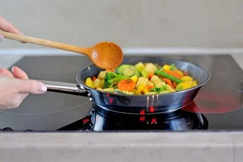 Vegetables in a pan. Stock Photos