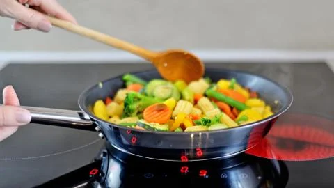 Vegetables in a pan. Stock Photos
