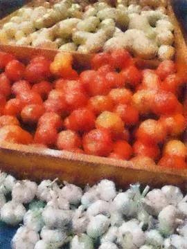 Vegetables pastel drawing Stock Illustration