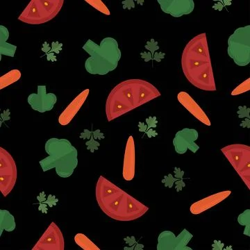 Vegetables pattern vector healthy food Stock Illustration