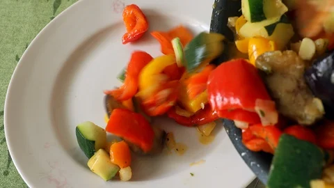 Vegetables in a plate Stock Footage 95991403