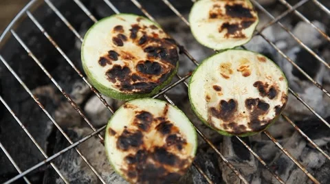 Vegetables, Pumpkin, Outdoor Barbeque, BBQ, Barbecue, Picnic Meal Stock Footage 8763876