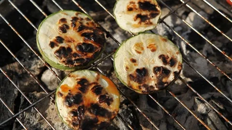 Vegetables, Pumpkin, Outdoor Barbeque, BBQ, Barbecue, Picnic Meal Vídeo Stock 8763888