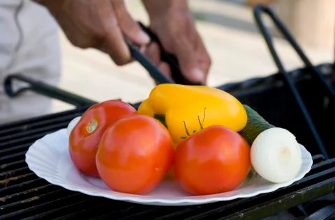 Vegetables ready for barbecue Foto stock