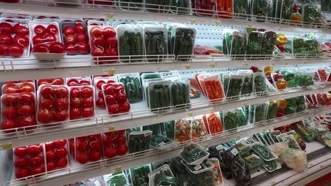 Vegetables in the refrigerator. Stock Footage 77689069