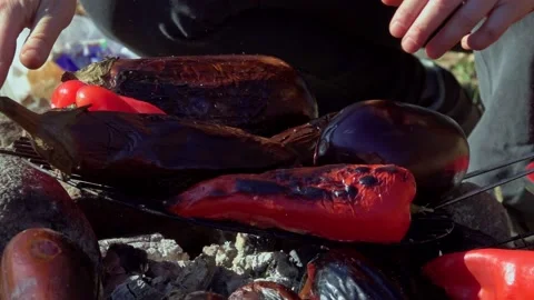 Vegetables Roasting On a Grill 스톡 동영상 166447512
