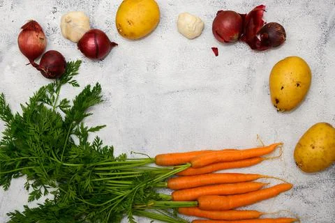 Vegetables on a rustic table Fotos Stock