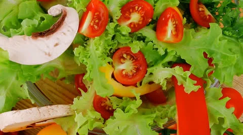 Vegetables in salad Видео 24974881