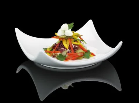 Vegetables salad with mozzarella Stock Photos