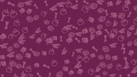 Vegetables Seamless Pattern Animation with Hand Drawn Produce Icons for Cul.. Stock Footage 336936624