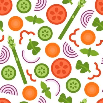 Vegetables seamless pattern Stock Illustration