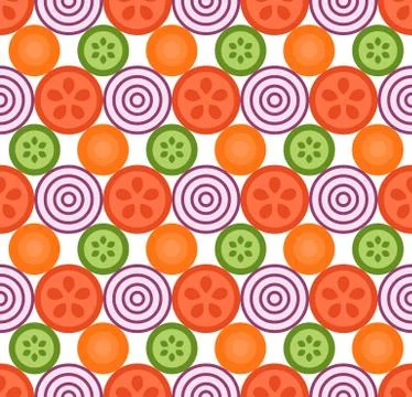 Vegetables seamless pattern Stock Illustration