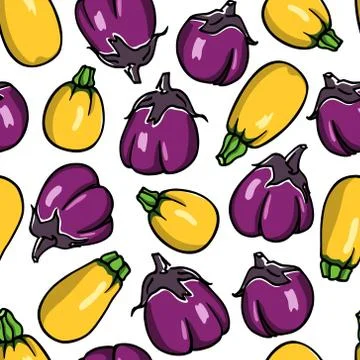 Vegetables seamless pattern Stock Illustration