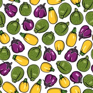 Vegetables seamless pattern Stock Illustration