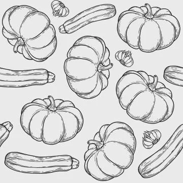 Vegetables seamless pattern Stock Illustration