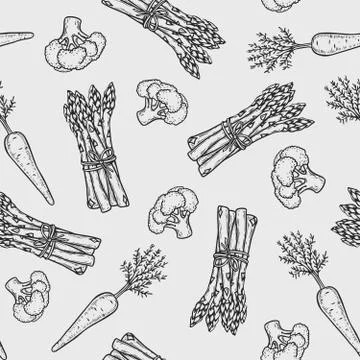 Vegetables seamless pattern Stock Illustration