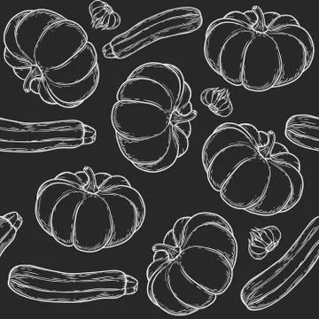 Vegetables seamless pattern Stock Illustration