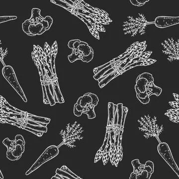 Vegetables seamless pattern Stock Illustration