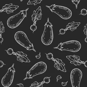 Vegetables seamless pattern Stock Illustration