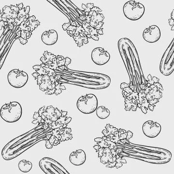Vegetables seamless pattern Stock Illustration
