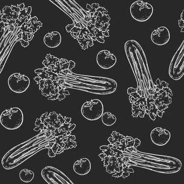 Vegetables seamless pattern Stock Illustration