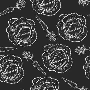 Vegetables seamless pattern Stock Illustration