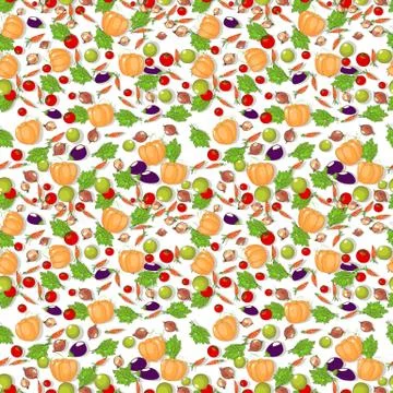 Vegetables seamless pattern. Stock Illustration