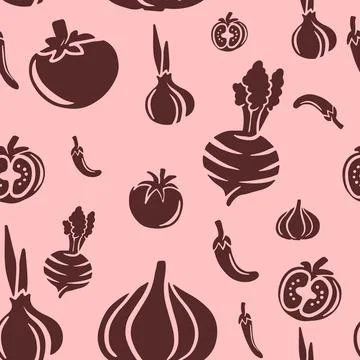 Vegetables Seamless Pattern Stock Illustration