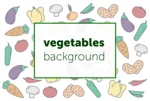 Vegetables seamless pattern. Linear graphic. Vegetables background. Scandinavian Illustrazione stock